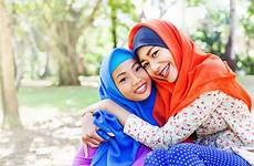 muslim sisters indonesian teen girl adorable two stock similar