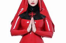 latex nun rubber uniform habit dress backless dresses women costume kinky westward bound designer clothing mini