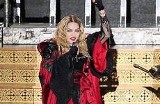 crowd concert during front fan madonna exposes accidentally breast celebrity