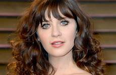 bangs curly deschanel hair zooey hairstyles long makeup oscars straight curls party style claire fair hairstyle studio popsugar actress vanity