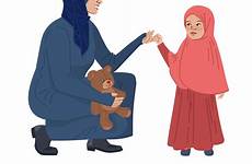 mother muslim daughter eastern middle vector family