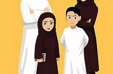 family arabic arab cartoon vector clip illustrations manga illustration stock eps10 format file style