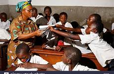 school stock alamy teacher class kinshasa uniform during children boy