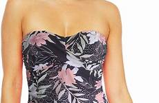 bandeau tummy ruched swimsuits flash