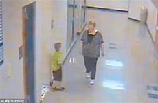 school teacher williams barb grabbing year old will end suspended neck just boy six caught breaks unpaid suspension vacation summer