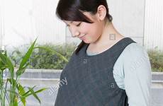 pregnant woman japanese alamy stock young