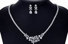 cz jewelry sets set necklace cubic zirconia bridal accessories earring dangle crystal wedding women
