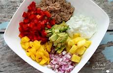 tuna salad tropical pineapple stir sunshine chop measure meal ingredients simply fruit ultimate easy