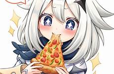 paimon genshin pizza impact loves sankakucomplex comments genshinimpact animations erotic