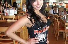 hooters waitress kilt tilted