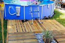 pallet pool diy projects deck swimming ground above summer pallets pools wood entertaining perfect side backyard towel poolside hang dry