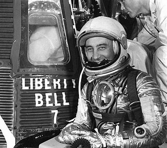 Image result for Virgil "Gus" Grissom became the second American to rocket into a sub-orbital pattern around the Earth. He was flying on the Liberty Bell 7.