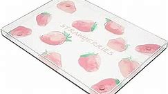 11.4" x 8.3" Plastic Serving Trays - Clear Plastic Trays, Acrylic Serving Tray, Excellent for Weddings, Buffets, Birthday Parties (Strawberry Pattern)