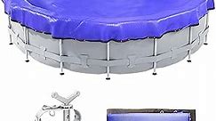 Winter Pool Cover 15FT/18FT/21FT/24FT Above Ground - 24 Foot, 4 Foot Overlap Extra Thick 420D Round with Winch and Cable