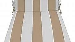 RSH Décor Indoor Outdoor Foam Chaise Lounge Chair Replacement Cushion, Choose Color (Tan & White Stripe)