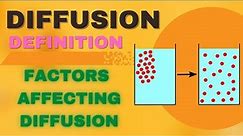 WHAT IS DIFFUSION? FACTORS AFFECTING DIFFUSION