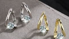 1 Pair Women Earrings Geometric Rhinestones Jewelry Sparkling Cubic zirconia Stud Earrings Birthday Gifts - Walmart.ca