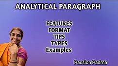 Learn Analytical paragraph Writing Format | English Grammar | CBSE | Examples | Passion Padma