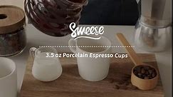 Sweese 5oz Porcelain Espresso Cups Set of 4, Mini Coffee Mugs Demitasse Cups - White