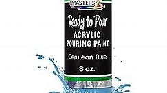 Pouring Masters Cerulean Blue Acrylic Ready to Pour Pouring Paint – Premium 8-Ounce Pre-Mixed Water-Based - For Canvas, Wood, Paper, Crafts, Tile, Rocks and more