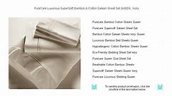 PureCare Luxurious SuperSoft Bamboo & Cotton Sateen Sheet Set QUEEN, Ivory