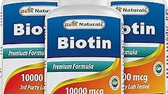 Best Naturals Biotin (Also Called Vitamin B7), 10,000 mcg Tablets (365 Count (Pack of 3))