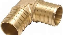 1/2 Inch PEX 90 Degree Elbow Connector Fitting Crimp Brass for PEX Pipe Tubing, No Lead 1
