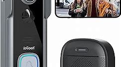 ieGeek 2K Doorbell Camera Wireless - Video Doorbell with Chime Ringer, Smart Wifi Doorbell AI & PIR Motion Detection, 2 Way Audio, Voice Changer, SD Card Storage with No Subscription, Works with Alexa