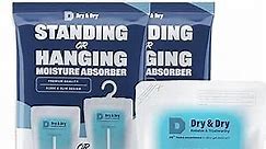 Dry & Dry 2 Packs Standing Moisture Absorbers to Control Excess Moisture for Basements, Closets, Bathrooms, Laundry Rooms - Moisture Absorbers Moisture Absorbers