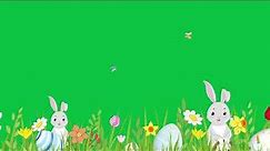 Easter and spring background green screen
