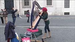 Street artist harp player - Pachelbel Canon in D Major