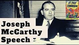 Joseph McCarthy Speech on the Red Scare in 1954
