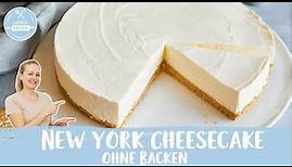 New York Cheesecake 🇺🇸 😋 | Cremiger Käsekuchen ohne Backen | Einfach Backen