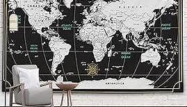 CAPSCEOLL World Map Tapestry Wall Tapestry World Geographical Distribution Tapestry for Men 80X60 Inches