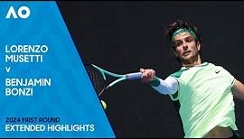 Lorenzo Musetti v Benjamin Bonzi Extended Highlights | Australian Open 2024 First Round