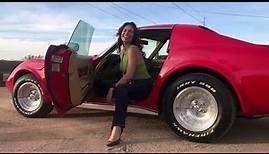 1976 Red Corvette Stingray with Michele Bauer