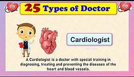 25 Types of Specialist Doctors | Types of Doctors | Specialist Doctor in Medicine - Kids Entry