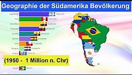 Geographie der Südamerika Bevölkerung (1950 - 1 Million n. Chr) südamerikanisch Zukunft Länder