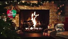 Tim Hortons | Relaxing holiday fireplace with crackling fire sounds