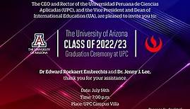 The University of Arizona Class of 2022/23 Graduation Ceremony at UPC | UPC TV