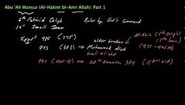 Imam Al-Hakim bi Amr Allah (Part 1)