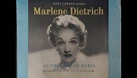 Marlene Dietrich 'Marlene Dietrich At The Cafe De Paris, London' 33⅓ 10" 1954 Album