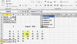 How to make a calendar in Excel 2010