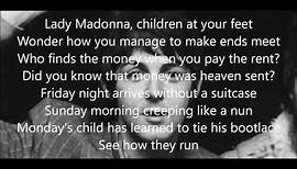 Lady Madonna lyrics (Paul McCartney with Wings)