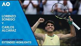 Lorenzo Sonego v Carlos Alcaraz Extended Highlights | Australian Open 2024 Second Round