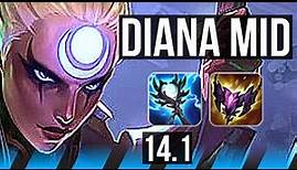 DIANA vs LEBLANC (MID) | 1100+ games, Rank 8 Diana, Legendary | NA Challenger | 14.1