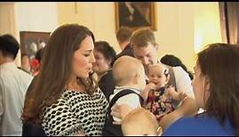 Prince George and the Duchess of Cambridge meet New Zealand babies at playgroup