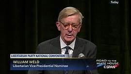 Libertarian Party Vice Presidential Nominee William Weld Victory Speech