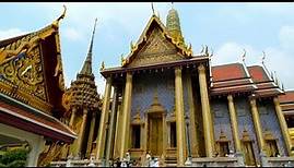 Bangkok, Thailand. City impressions with tourist attractions Grande Palace, Gold Buddha