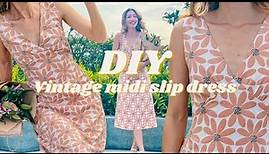 DIY Vintage Midi Slip dress (with no zipper) | Dating wardrobe | Ep 1 - First date | Sewing tutorial